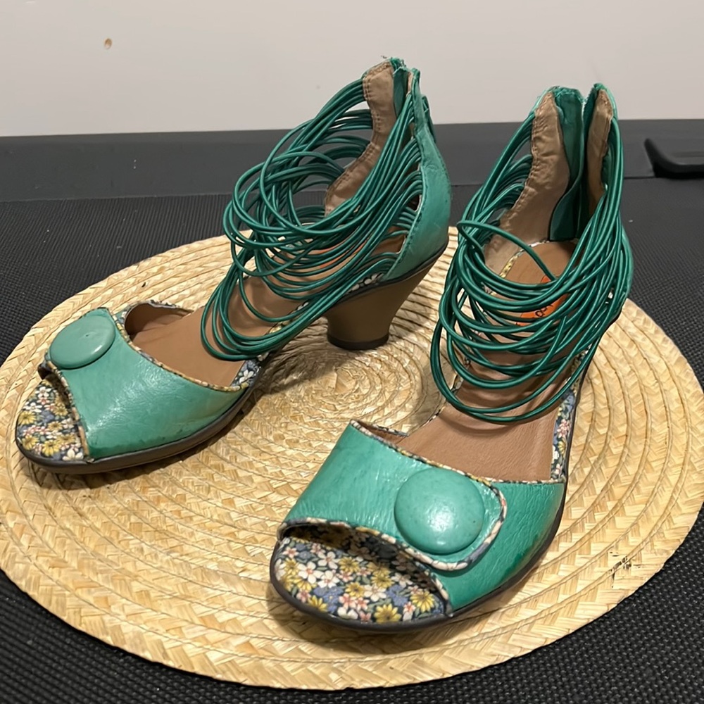 Mix Mooz Wagner Rare Strappy Elastane Ankle Open Toe Heel Sandals Size 38